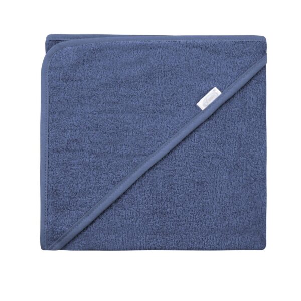 Geborduurde Badcape donker blauw. Het is het perfecte cadeau voor babyshowers, geboorten, verjaardagen of gewoon voor je eigen kleintje.